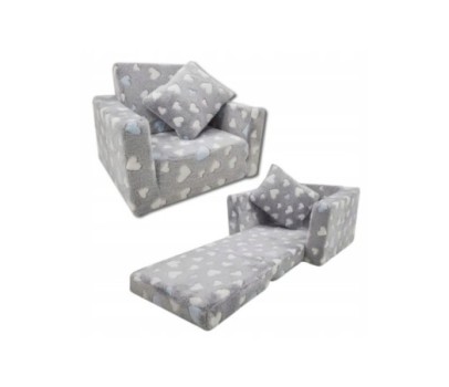 Fotelik dla dzieci rozkładany fotel pluszowy pufa